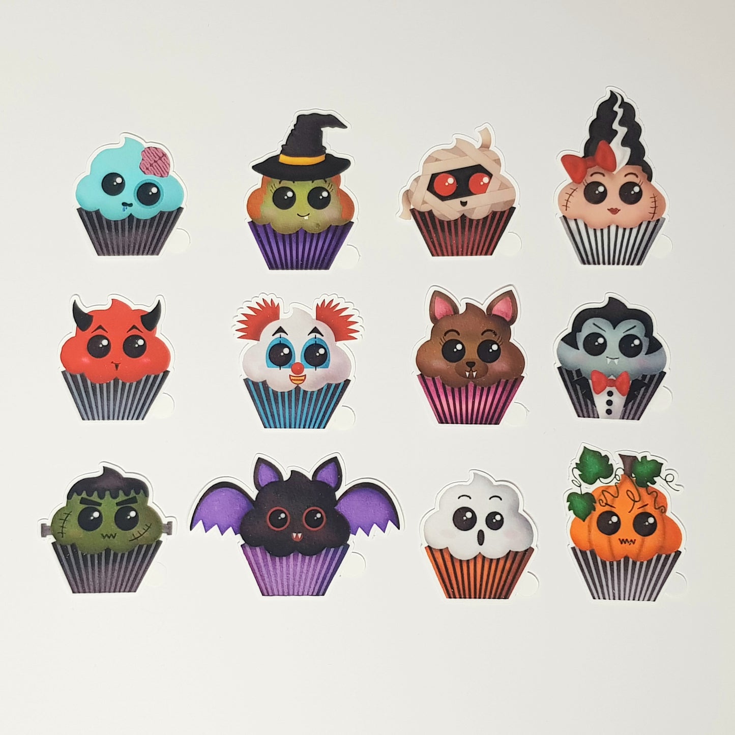 Kawaii Halloween Cupcake Vinyl Stickers