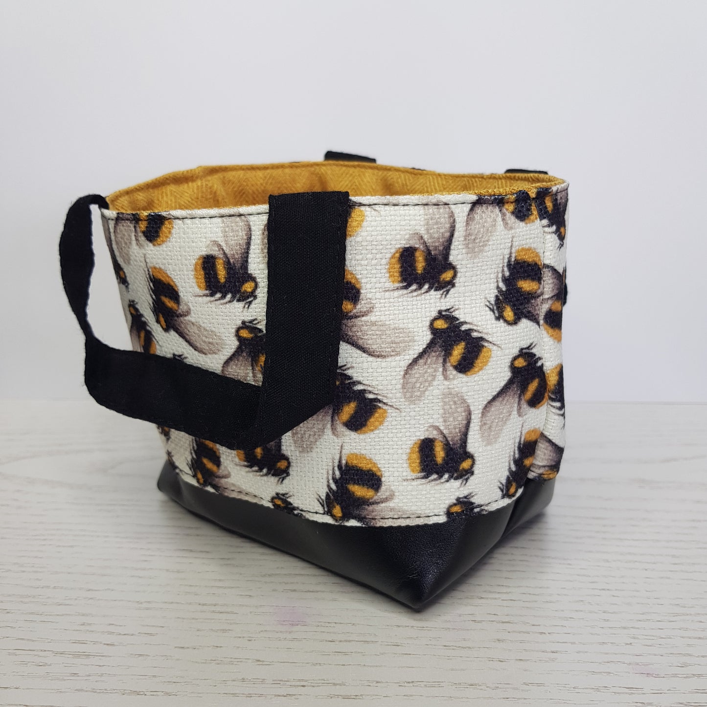 Adorable Bee-Themed Mini Storage Basket | 2-in-1 Tote & Drawstring Bag