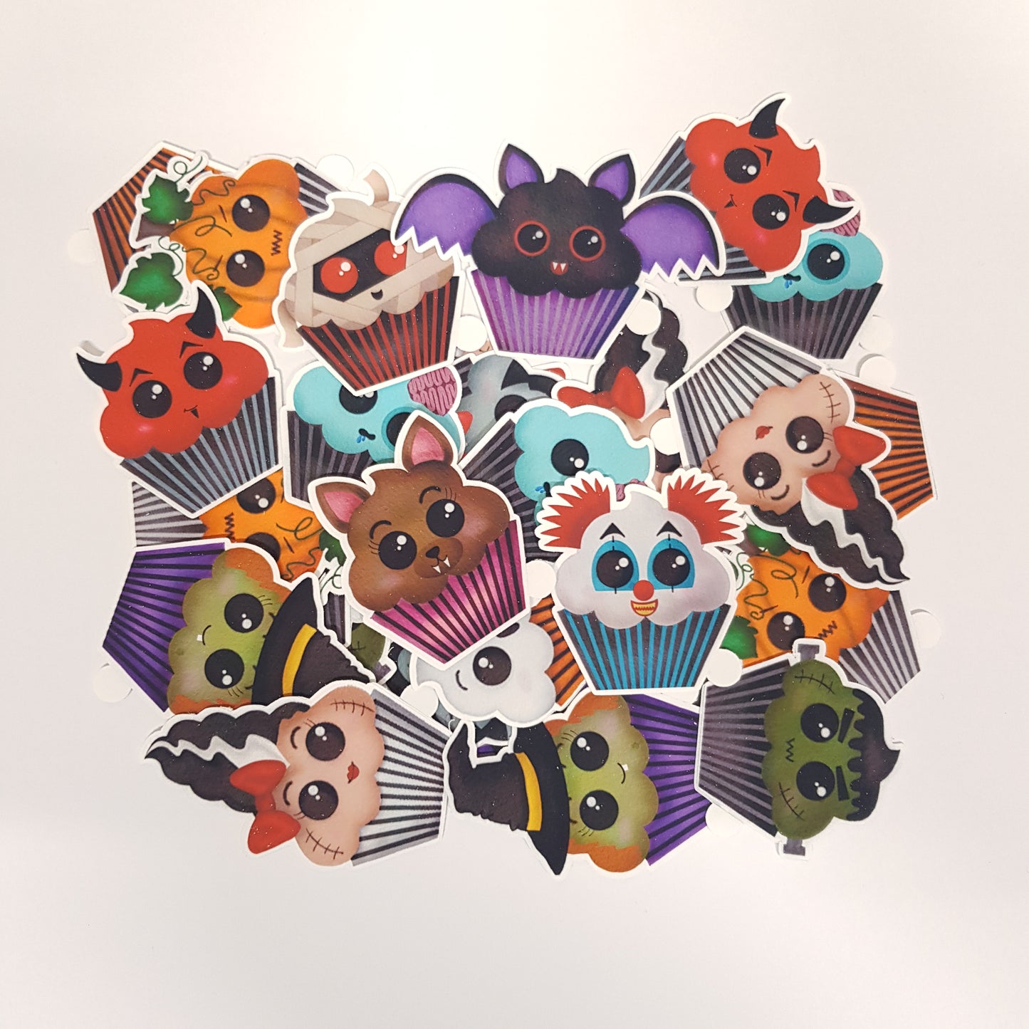 Kawaii Halloween Cupcake Vinyl Stickers