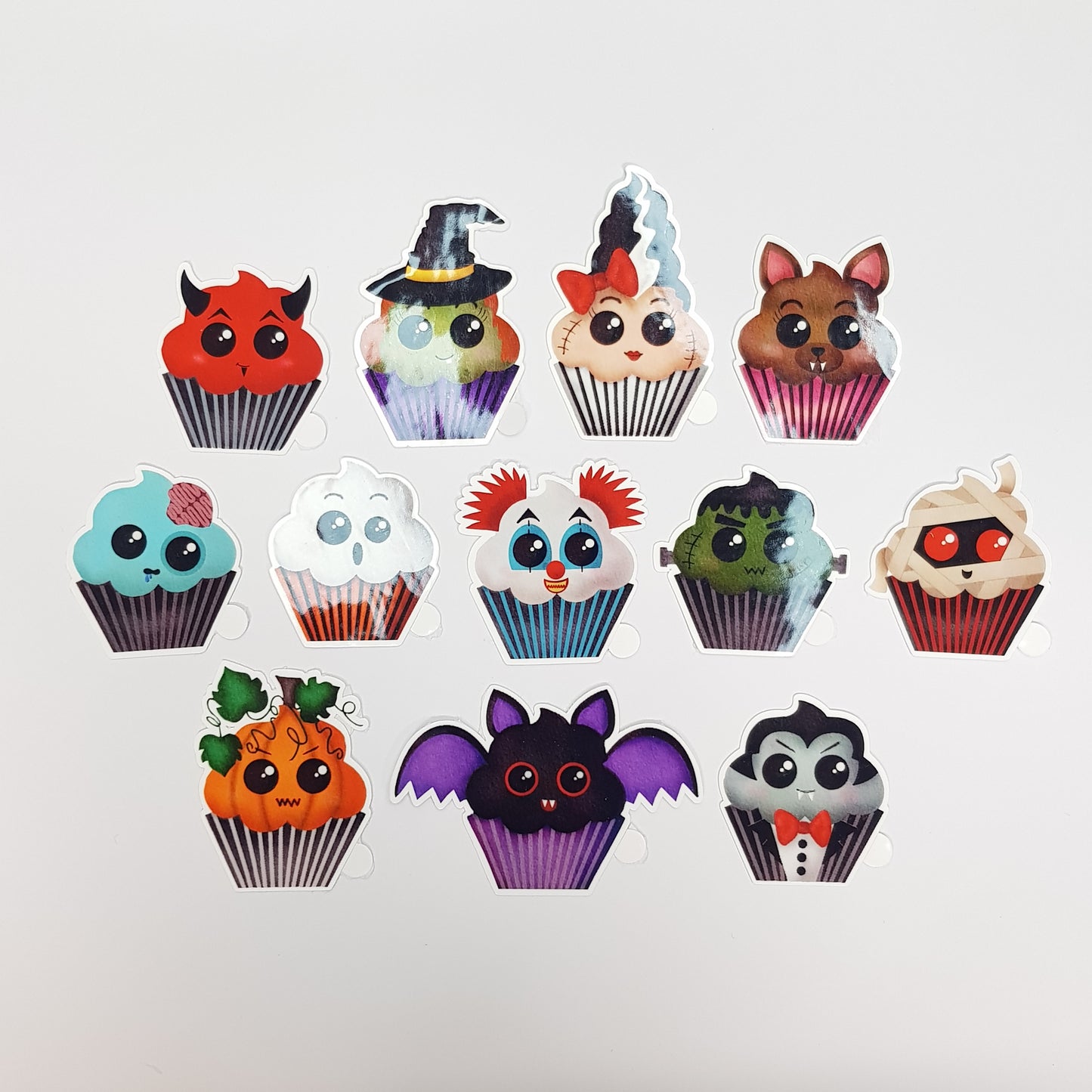 Kawaii Halloween Cupcake Vinyl Stickers