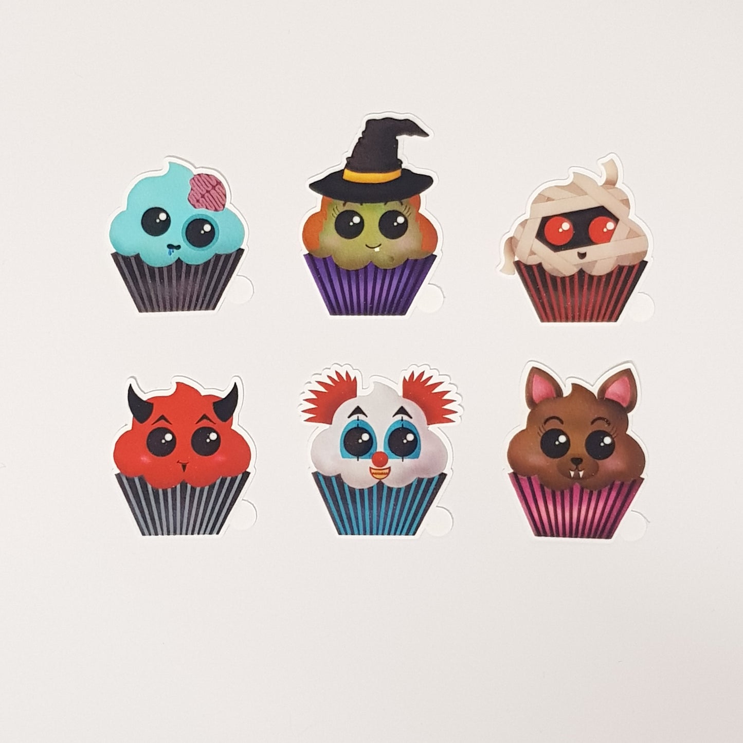 Kawaii Halloween Cupcake Vinyl Stickers