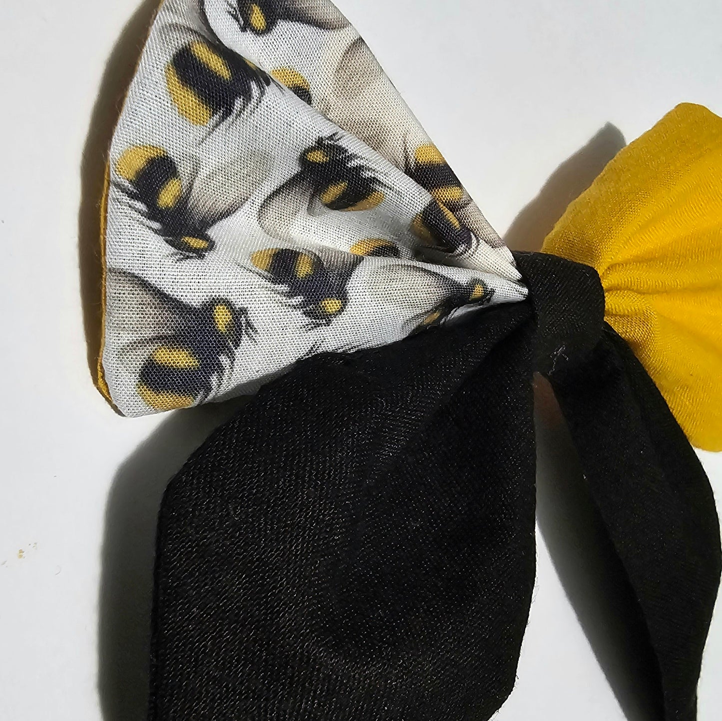 Bee-Themed Colour Block Hair Bow | Yellow & Black Fabric Bow Clip