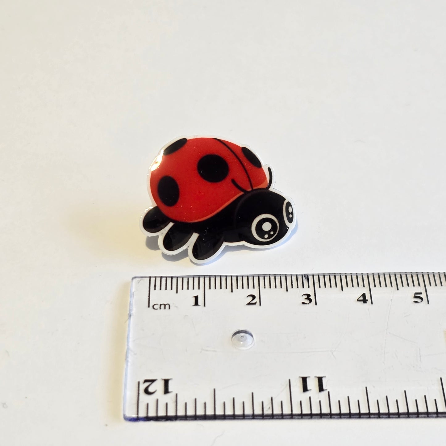 Cute Ladybird Badge Pin | Handmade Kawaii Ladybug Brooch | Glossy Pin for Bags, Jackets & Backpacks
