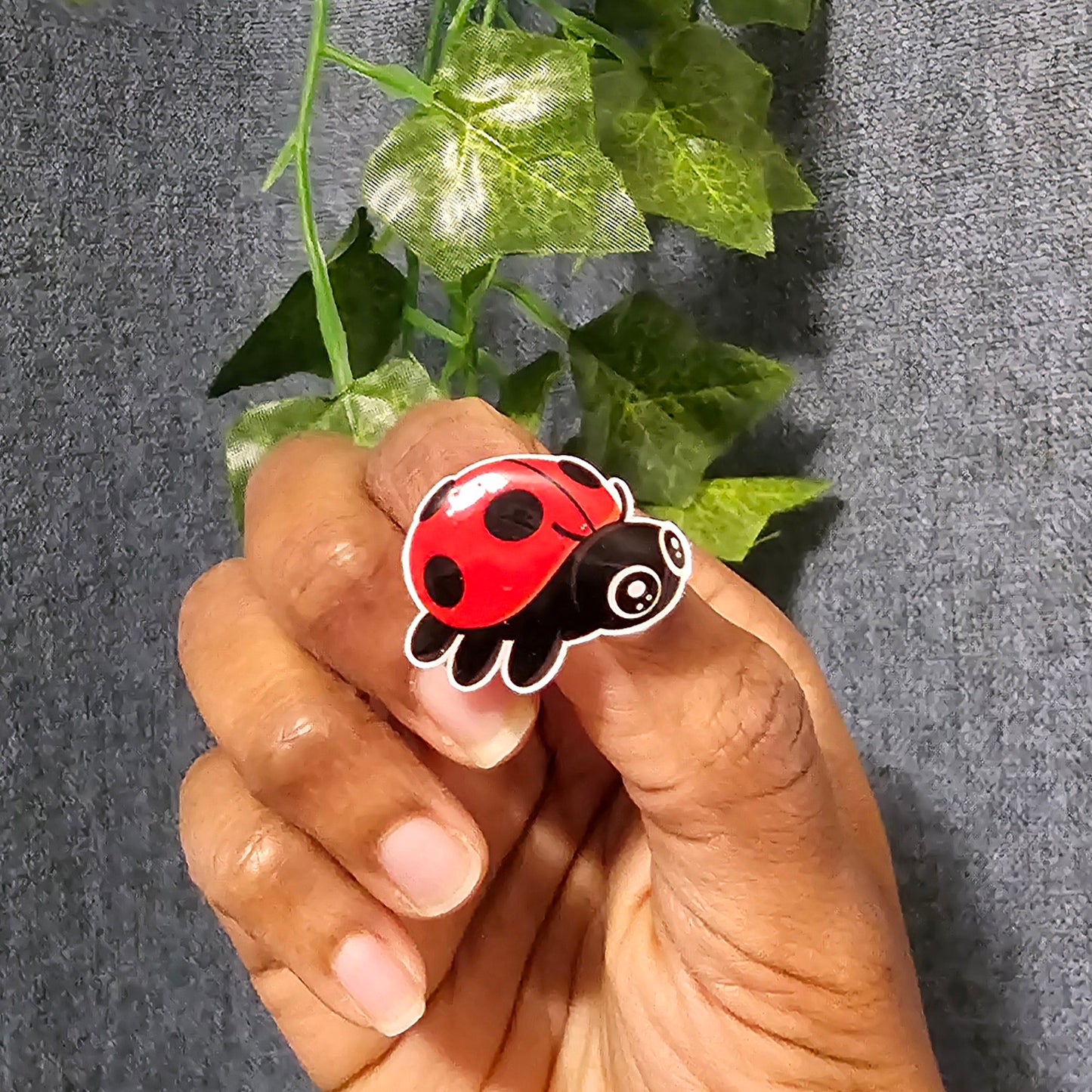 Cute Ladybird Badge Pin | Handmade Kawaii Ladybug Brooch | Glossy Pin for Bags, Jackets & Backpacks