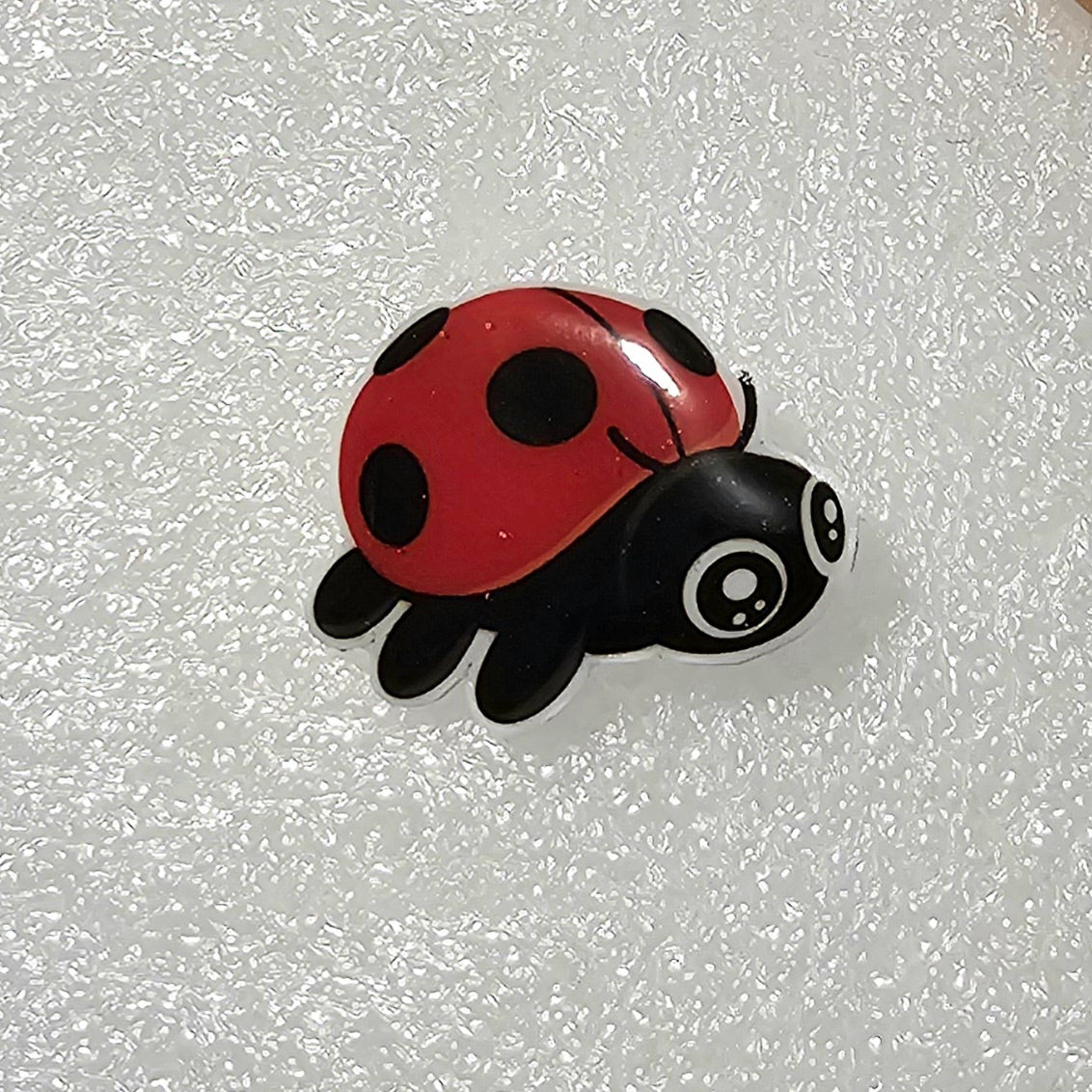 Cute Ladybird Badge Pin | Handmade Kawaii Ladybug Brooch | Glossy Pin for Bags, Jackets & Backpacks
