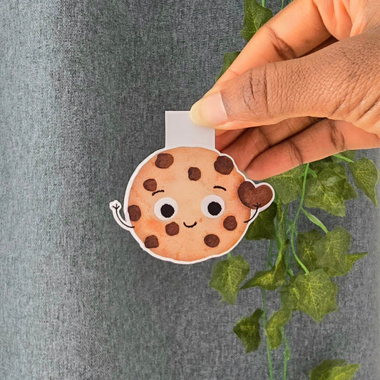 Kawaii Chocolate Chip Cookie Magnetic Bookmark | Cute Handmade Book Page Marker