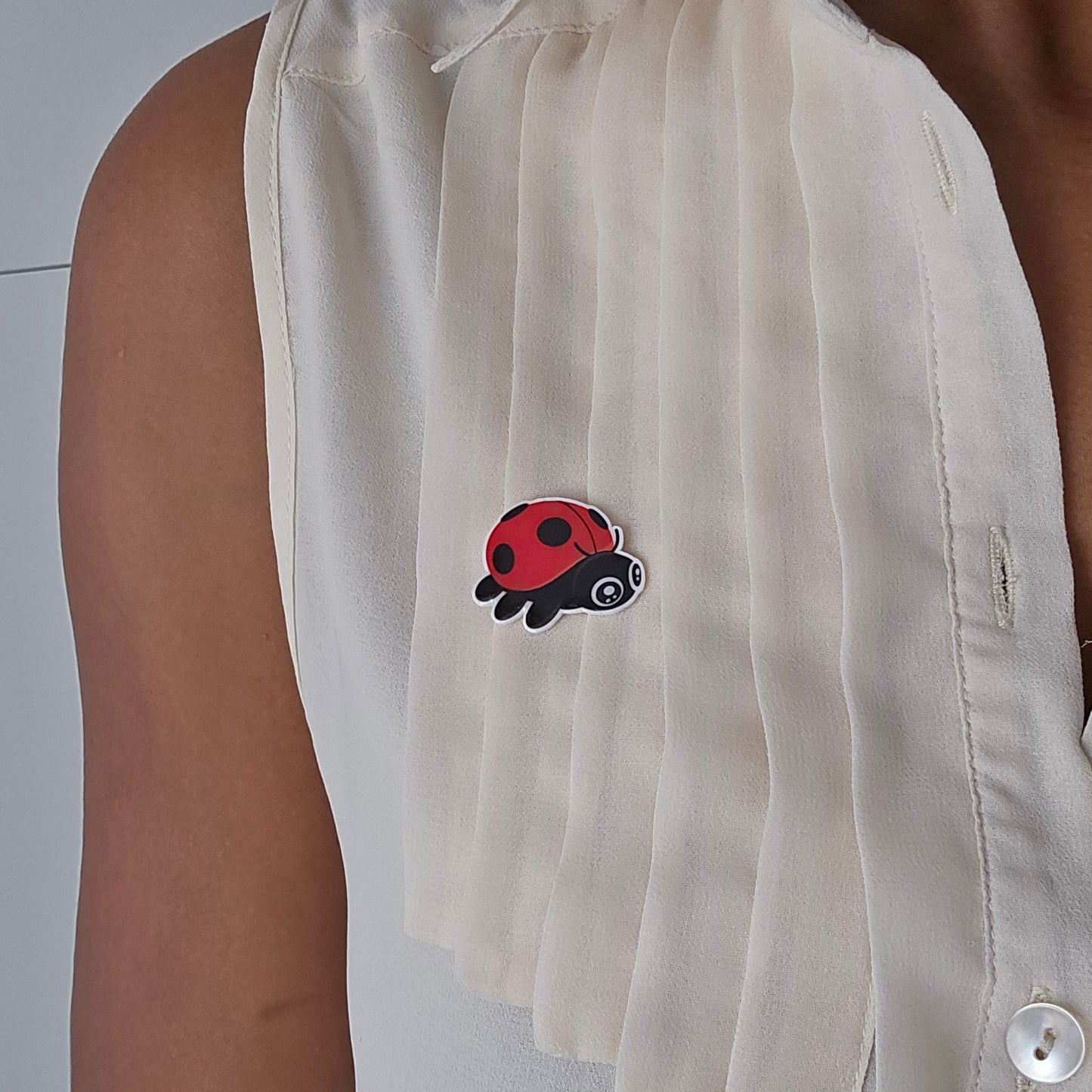 Cute Ladybird Badge Pin | Handmade Kawaii Ladybug Brooch | Glossy Pin for Bags, Jackets & Backpacks